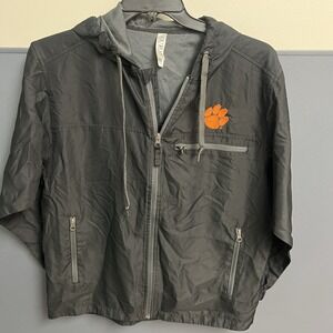 Ouray Clemson Tigers University Rain‎ Jacket Small Black Windbreaker Orange Paw